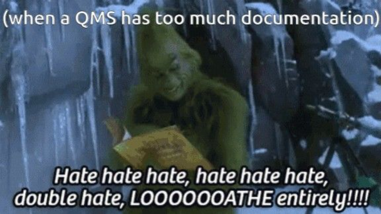 ISO9001 does NOT require loads of documentation (you probably have too much)!